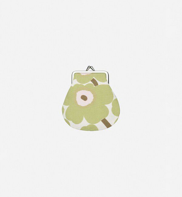 Marimekko「【日本限定】Mini Unikko Pieni Kukkaro がま口ポーチ」|ポーチ|ﾗｲﾄｸﾞﾘｰﾝ&times;ﾗｲﾄﾋﾟﾝｸ