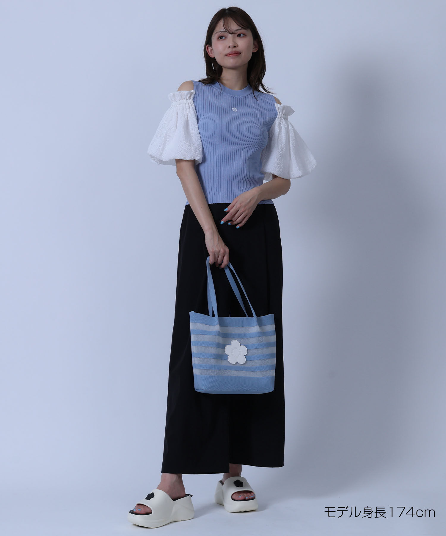 MARY QUANT「シフォン袖ニット プルオーバー」|ニット・セーター|