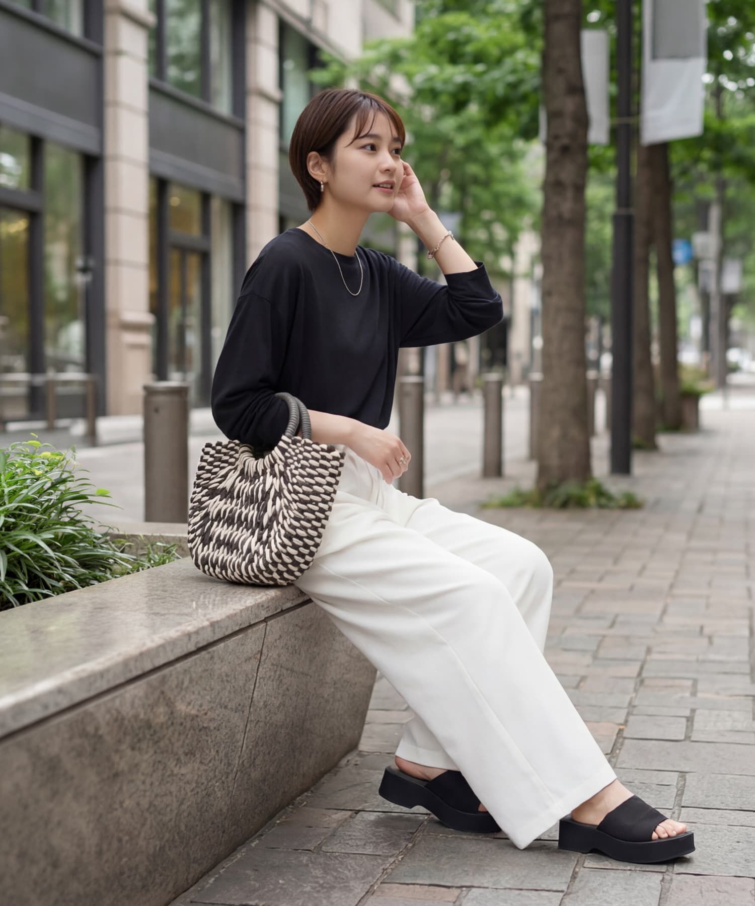 STYLE DELI「とろみ落ち感ニット編みカットトップス」|Tシャツ・カットソー|