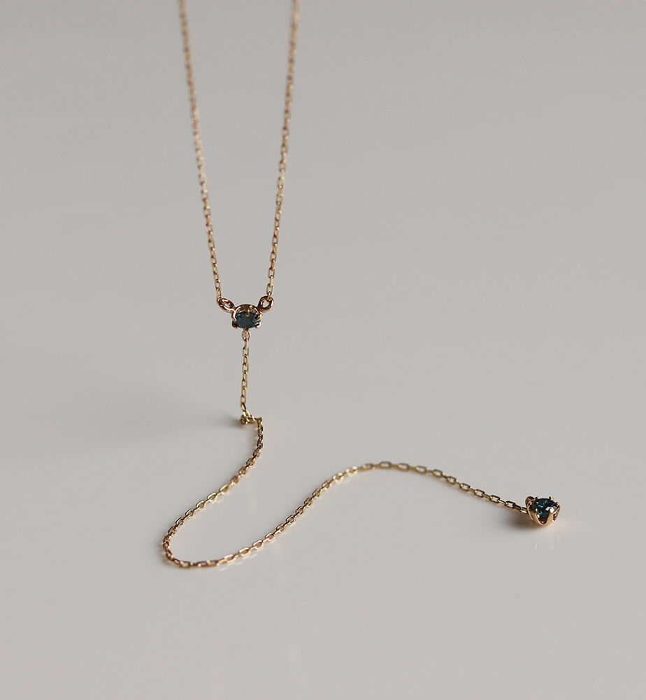  「ブルーダイヤモンド 0.1ct Y ネックレス | K10YG」|ネックレス|