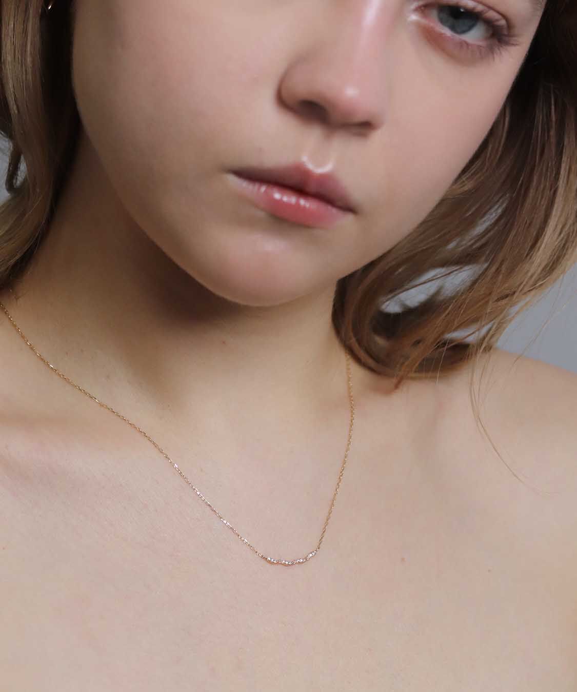  「ダイヤモンド レース ネックレス | K10YG」|ネックレス|