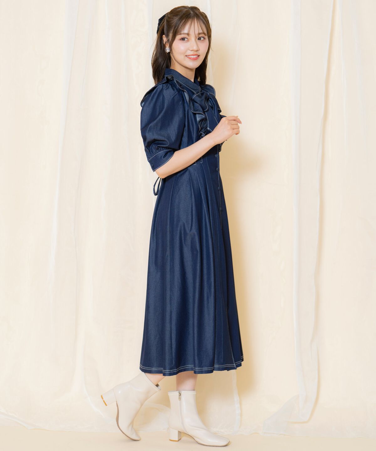 WILLSELECTION「タックウエストフリルシャツワンピース」|ワンピース|