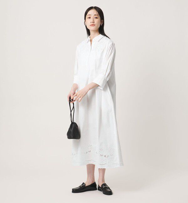 UNITED ARROWS「カットワーク シャツワンピース」|ワンピース|