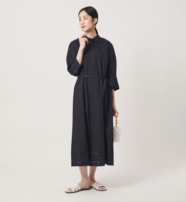 UNITED ARROWS「カットワーク シャツワンピース」|ワンピース|