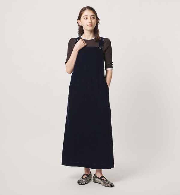 UNITED ARROWS「ベルベット サロペット スカート」|ジャンパースカート|