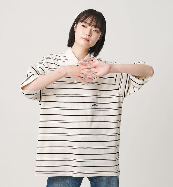 NICE WEATHER「＜NICE WEATHER＞ボーダー ショートスリーブ ポロシャツ」|ポロシャツ|
