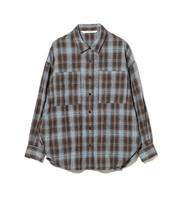 Ray BEAMS 「ネル チェック スリット ビッグ シャツ」|シャツ・ブラウス|