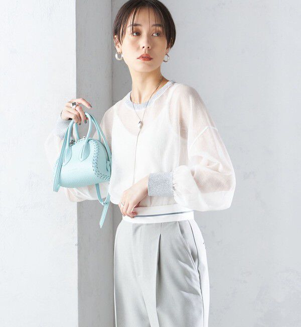 SHIPS for women「〈手洗い可能〉シアー ラメ クルーネック プルオーバー 24SS ◇」|ニット・セーター|
