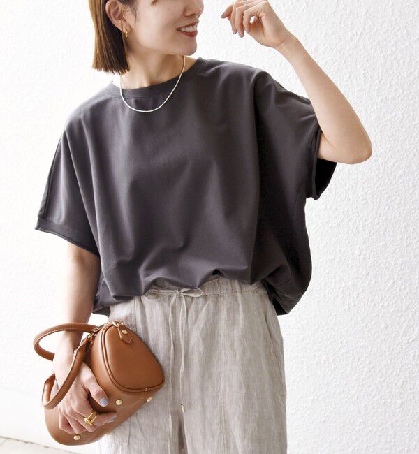SHIPS any「SHIPS any:〈洗濯機可能〉インレイ コクーン ショートスリーブ プルオーバー」|Tシャツ・カットソー|