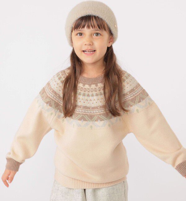 SHIPS KIDS「SHIPS KIDS:100～130cm /〈洗濯機可能〉フェアアイル ニット」|ニット・セーター|ベージュ