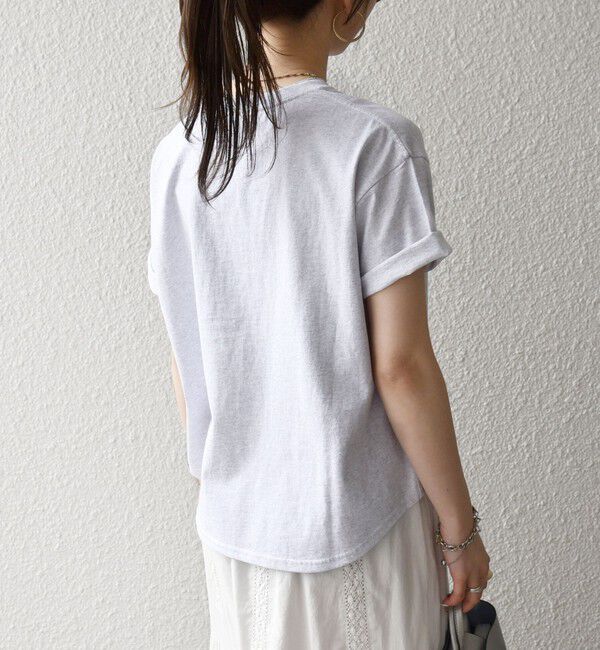 SHIPS any「【SHIPS any別注】THE KNiTS:〈洗濯機可能〉ラウンドヘム プリント ショート TEE」|Tシャツ・カットソー|