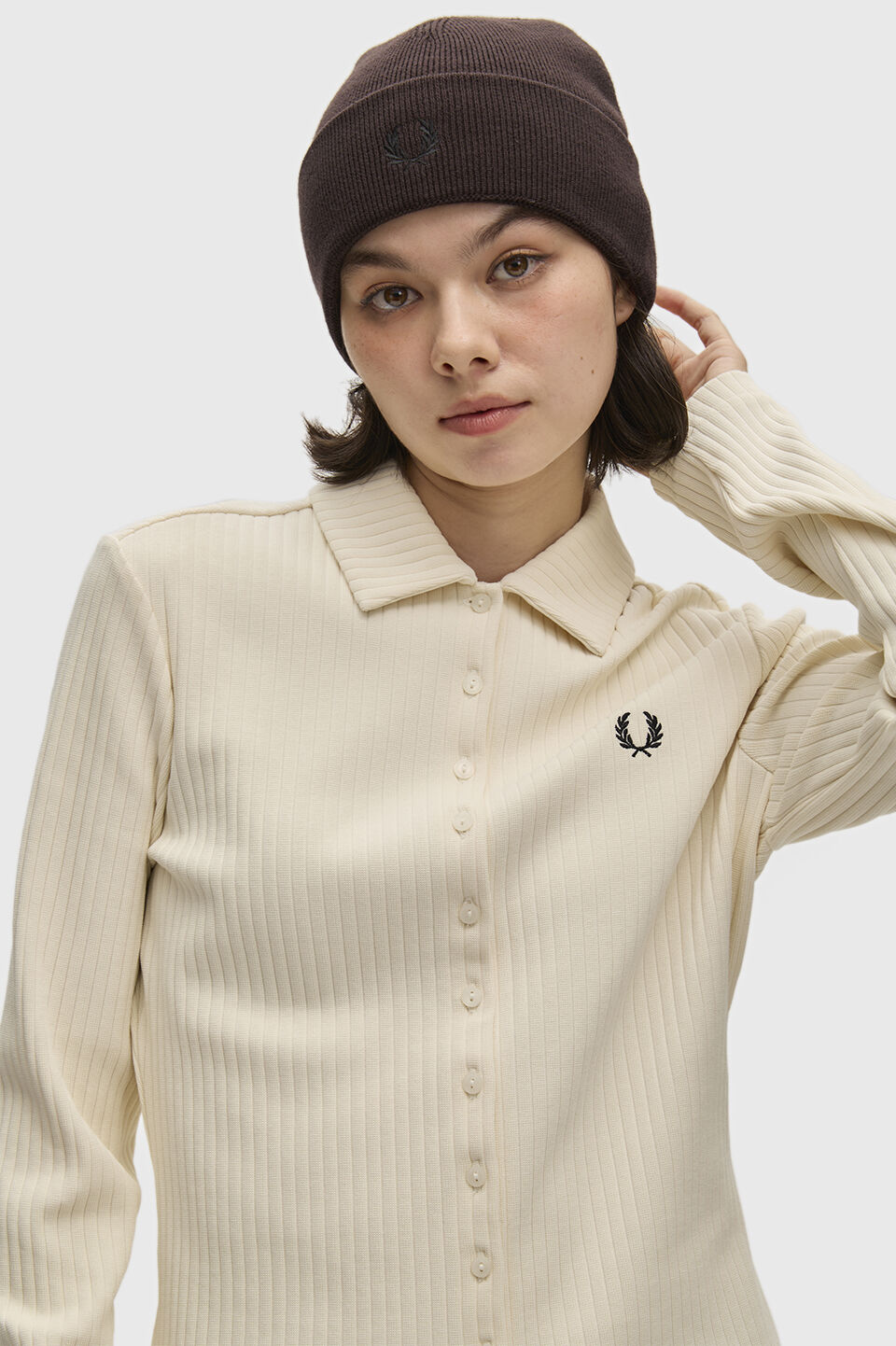 FRED PERRY 「FRED PERRY／Wide Rib Button-Through Polo Shirt／ワイドリブボタンスルーポロシャツ」|ポロシャツ|ECRU