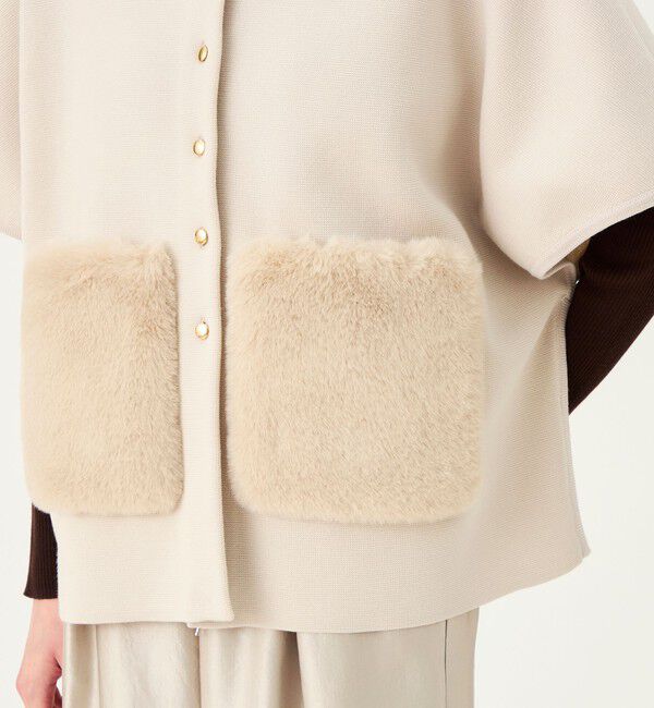 Ballsey「【WEB先行予約】ウールポリエステルミラノリブ ビッグポンチョ」|カーディガン|