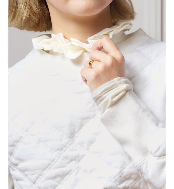 IENA LA BOUCLE「《追加》IENA LA BOUCLE フリルヘンリーネックカットソー」|Tシャツ・カットソー|