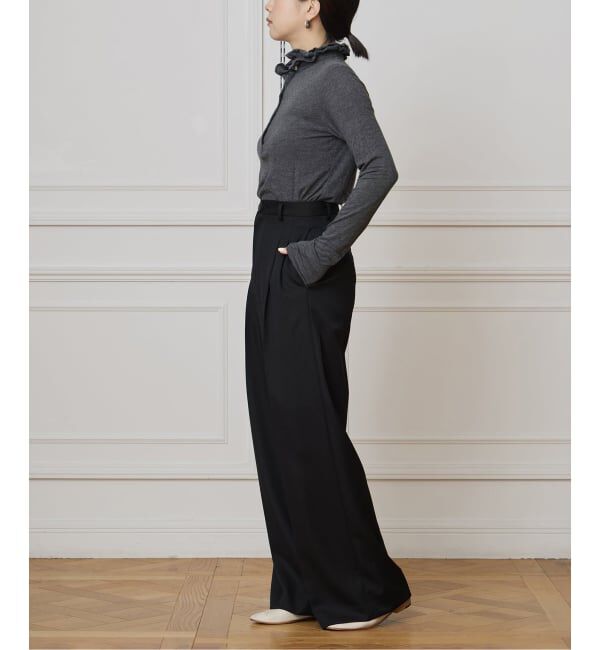 IENA LA BOUCLE「《追加》IENA LA BOUCLE フリルヘンリーネックカットソー」|Tシャツ・カットソー|
