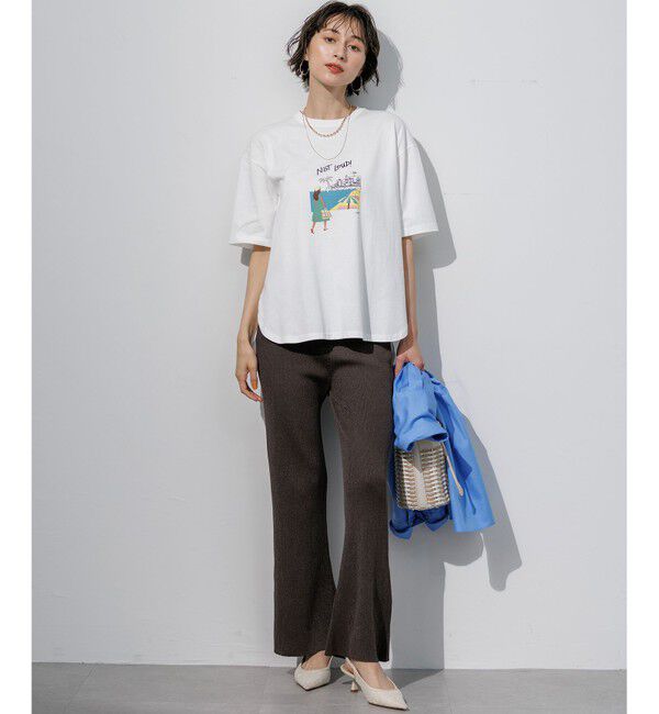 23区「Lauren Rolwing コラボ グラフィックプリント リラクシー Tシャツ」|Tシャツ・カットソー|