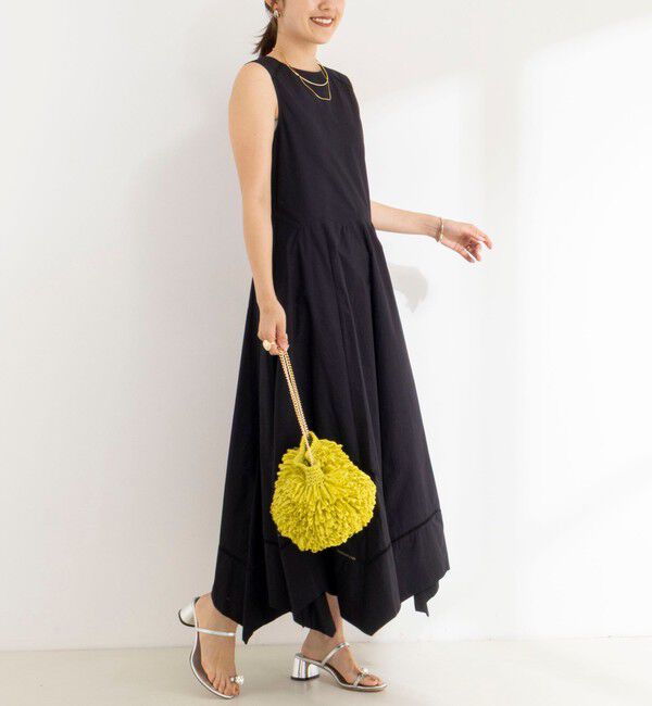 NOLLEY'S「【MARILYN MOON/マリリーンムーン】ledder lace handkerchief skirt dress」|ワンピース|ブラック