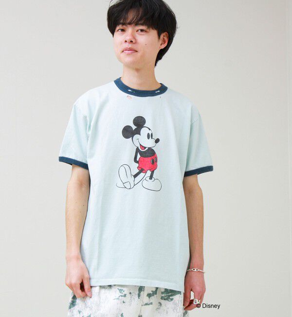 GLOSTER「【GOOD ROCK SPEED】MICKEY / ミッキーマウス リンガーダメージT」|Tシャツ・カットソー|