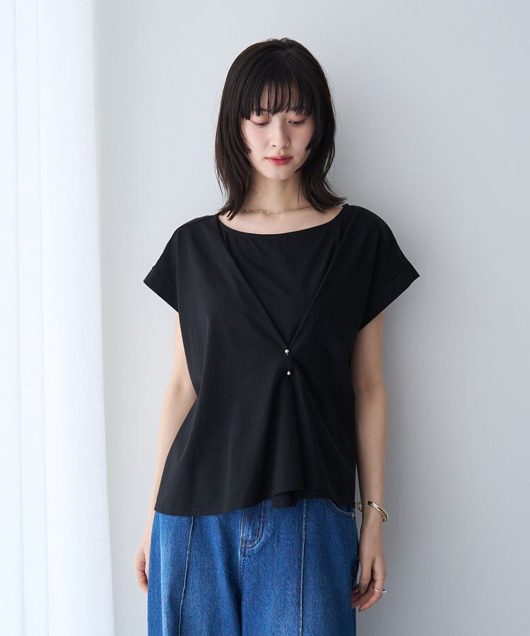 YECCA VECCA「ピン付きドレープカットソー」|Tシャツ・カットソー|