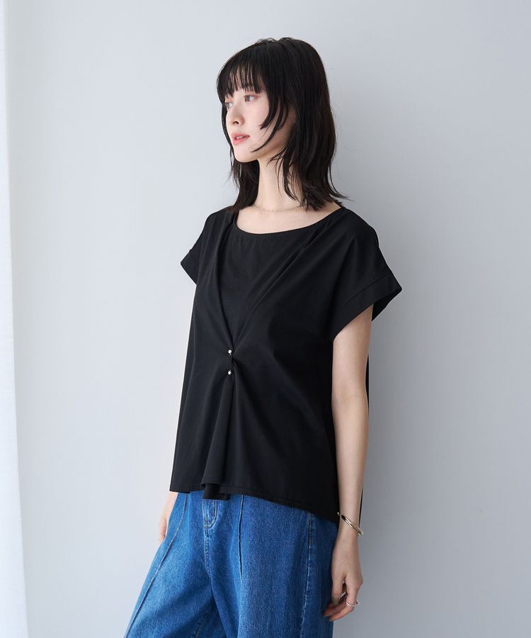 YECCA VECCA「ピン付きドレープカットソー」|Tシャツ・カットソー|