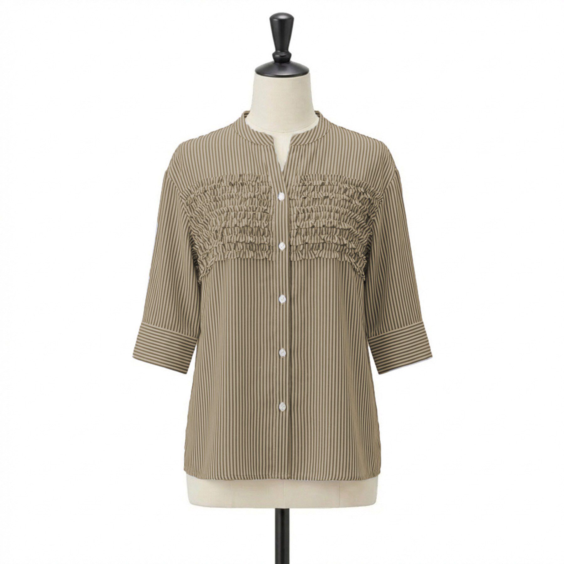 UNTITLED「【接触冷感/通気性/洗える】フロントフリルブラウス」|シャツ・ブラウス|