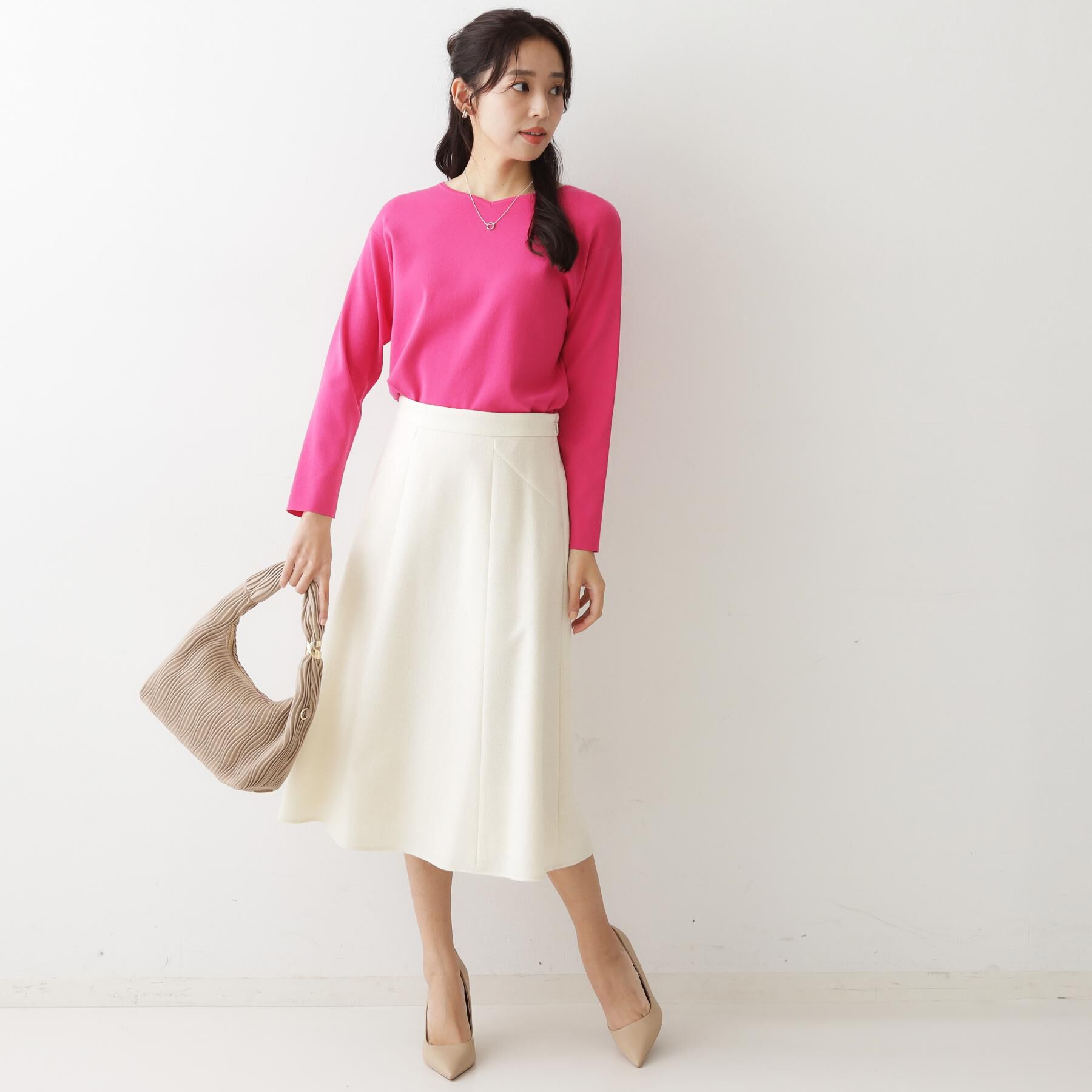 COUP DE CHANCE「【日本製】ラメ混ツイードフレアスカート」|スカート|