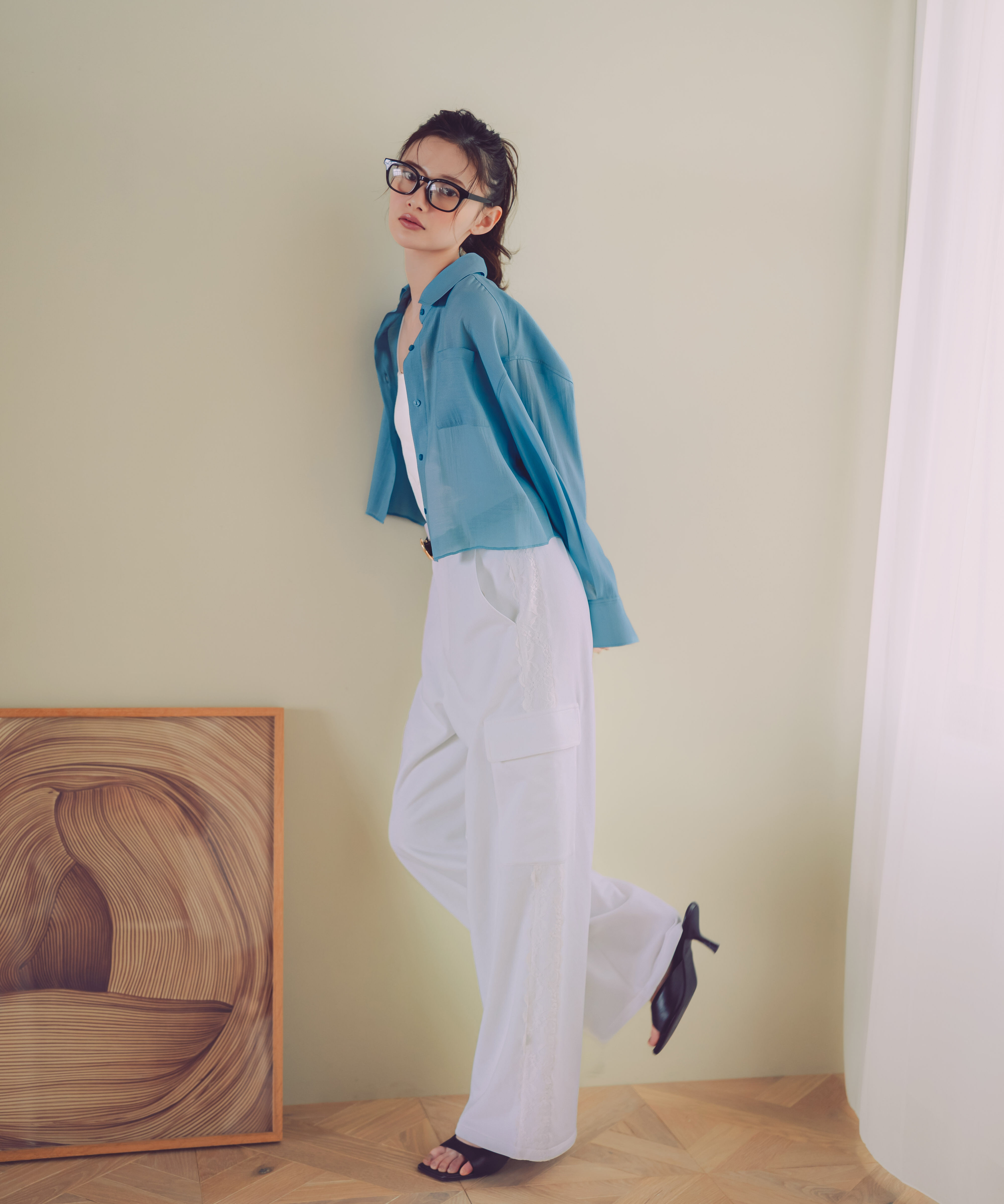 PROPORTION BODY DRESSING「短丈シアーシャツ 26SS」|シャツ・ブラウス|