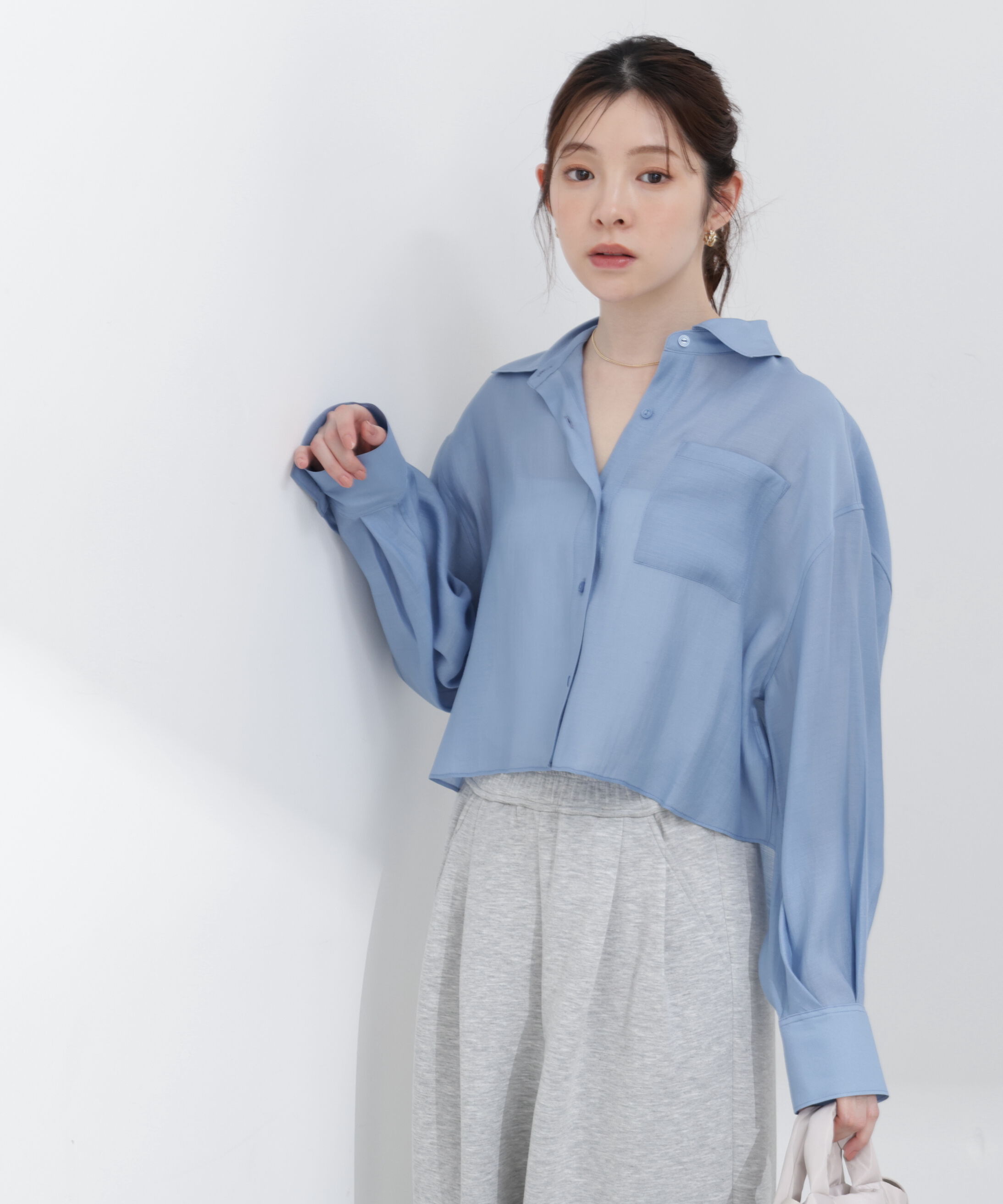 PROPORTION BODY DRESSING「短丈シアーシャツ 26SS」|シャツ・ブラウス|