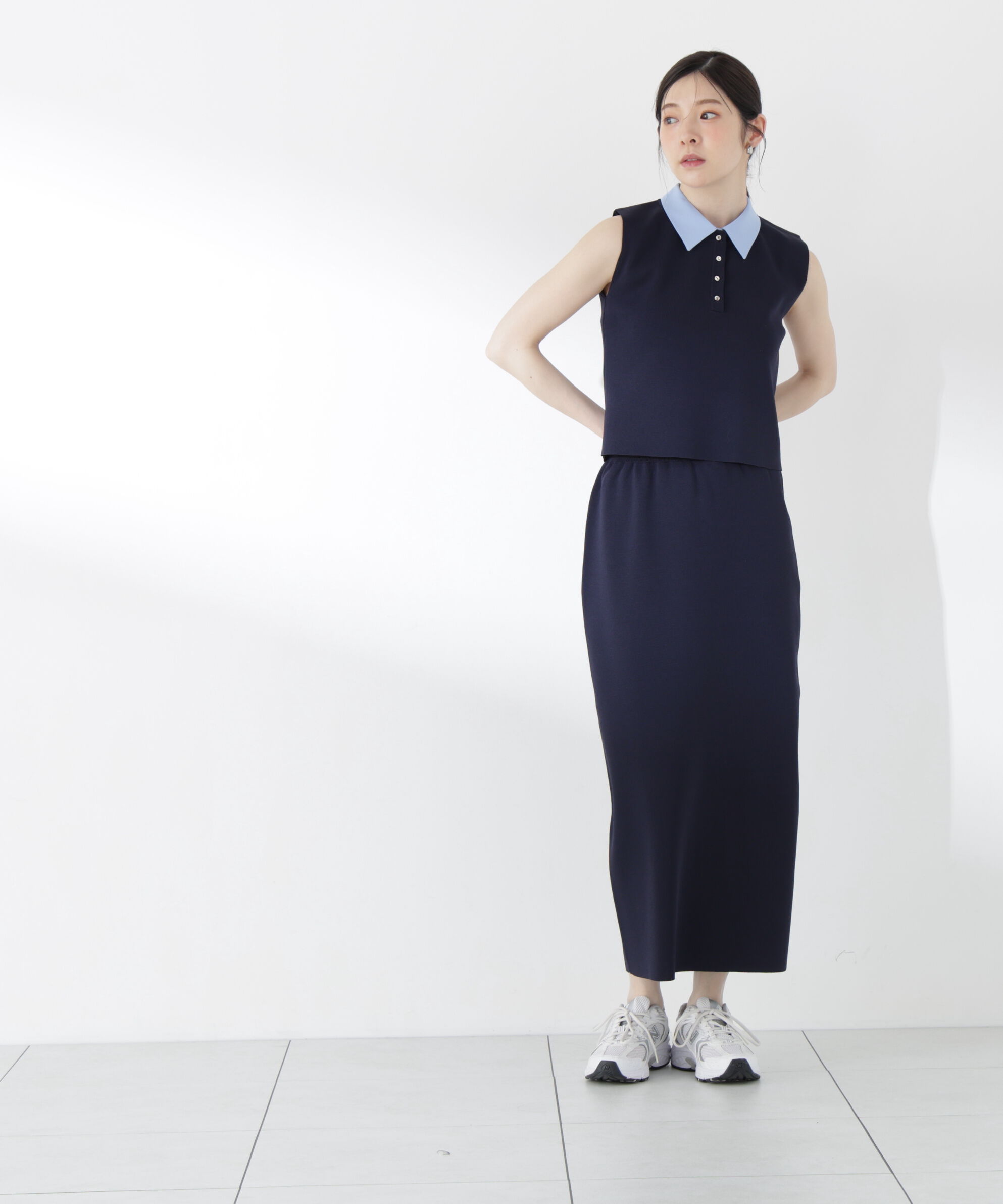 PROPORTION BODY DRESSING「＜青島心さん着用＞衿ドッキングニットセットアップ」|ワンピース|