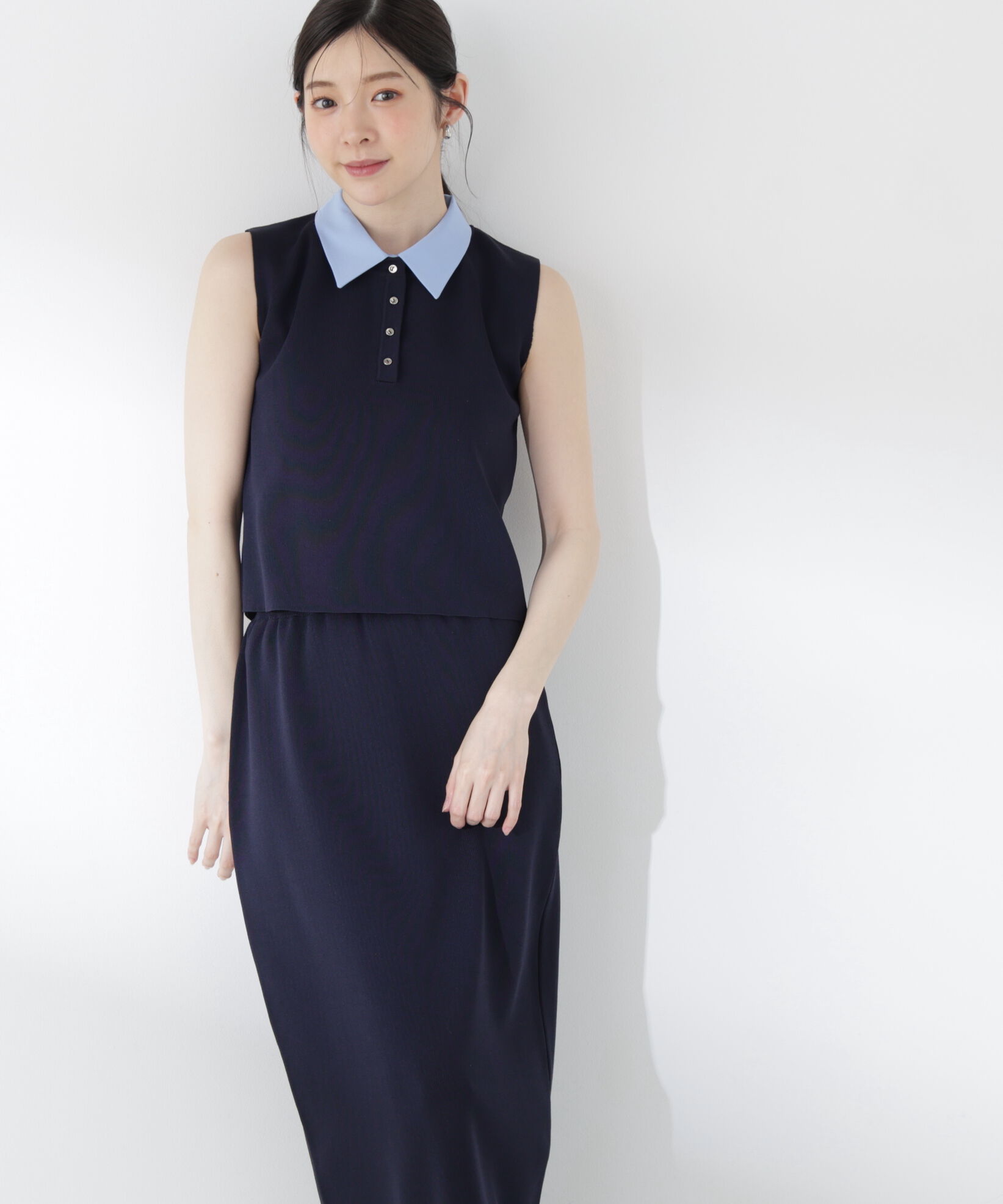 PROPORTION BODY DRESSING「＜青島心さん着用＞衿ドッキングニットセットアップ」|ワンピース|