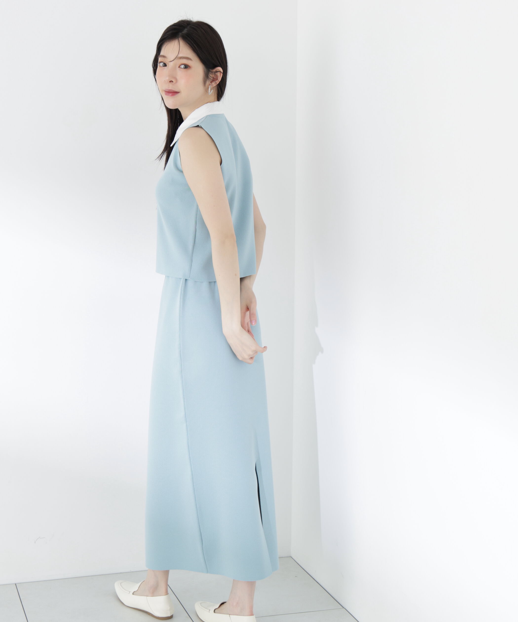PROPORTION BODY DRESSING「＜青島心さん着用＞衿ドッキングニットセットアップ」|ワンピース|