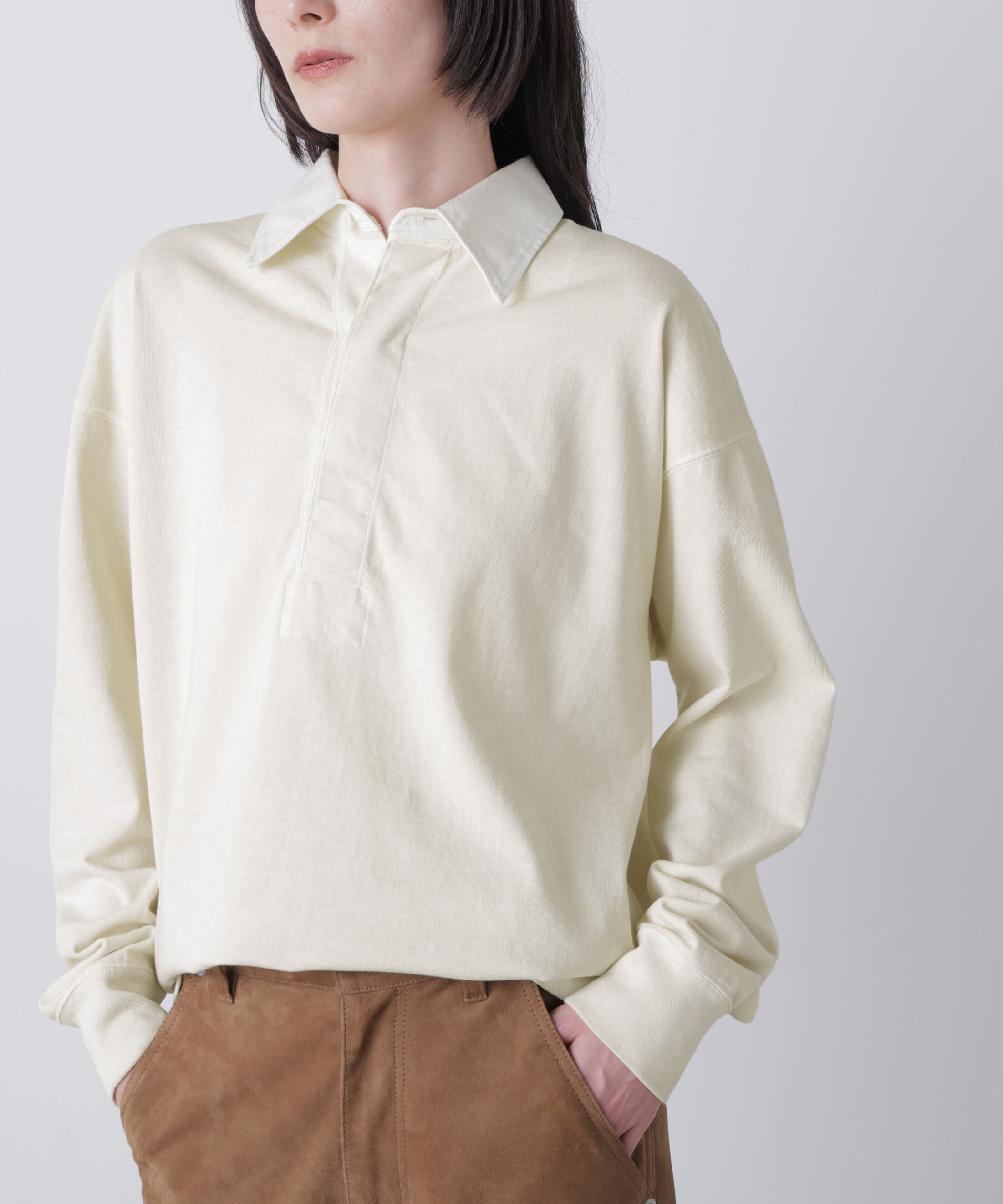 YLEVE 「YLEVE / PIGMENT-DYED COTTON RUGBY SHIRT」|Tシャツ・カットソー|