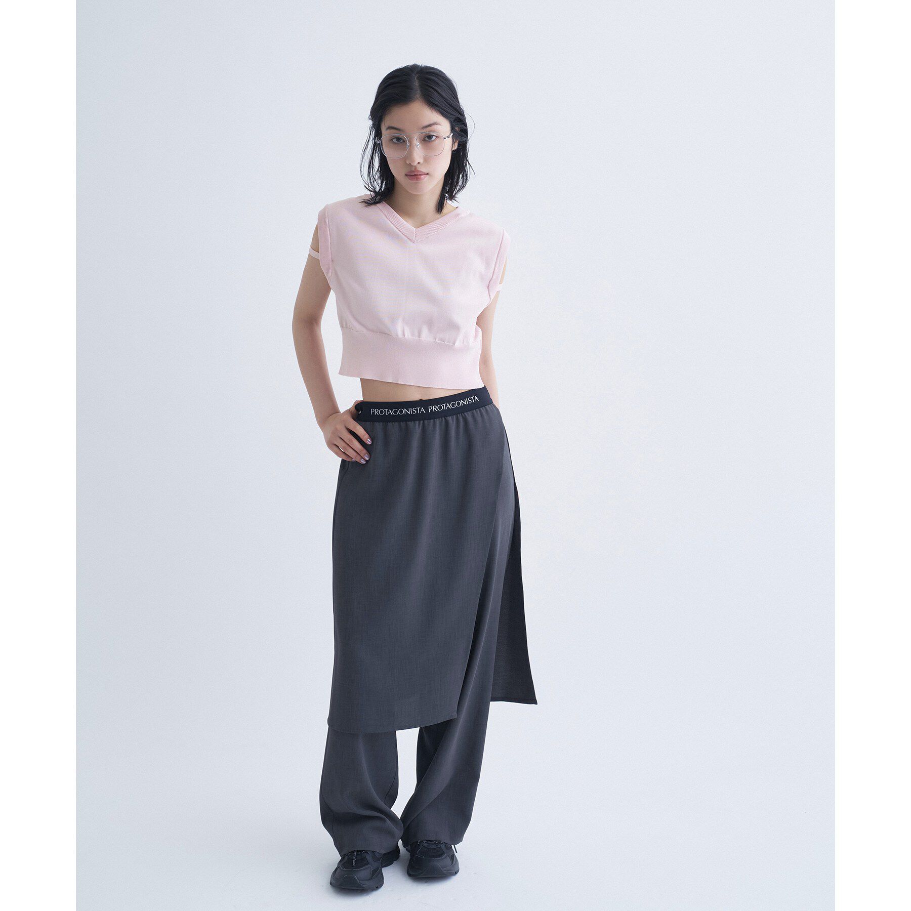 CODE A「design short vest」|ニット・セーター|
