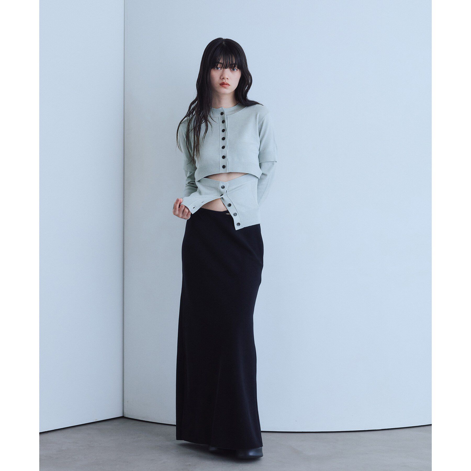 CODE A「modular button knit cardigan」|カーディガン|