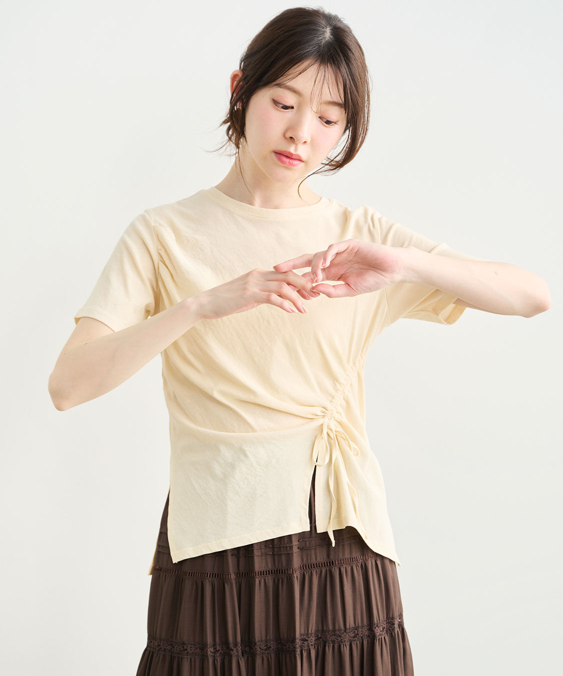 COCO DEAL「サイドドロストイレヘムTシャツ」|Tシャツ・カットソー|