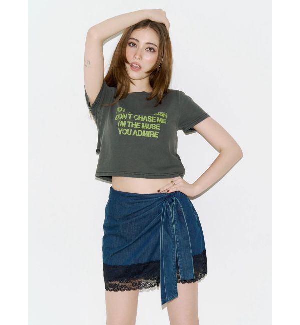 EVRIS「バックオープンクロップドＴシャツ」|Tシャツ・カットソー|