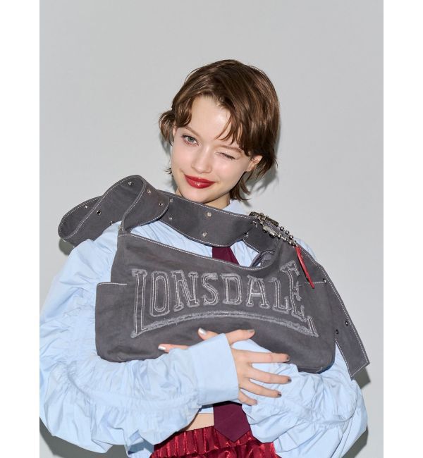 jouetie「【LONSDALE&times;jouetie】スタッズショルダーBAG」|ショルダー・メッセンジャー|ブラック