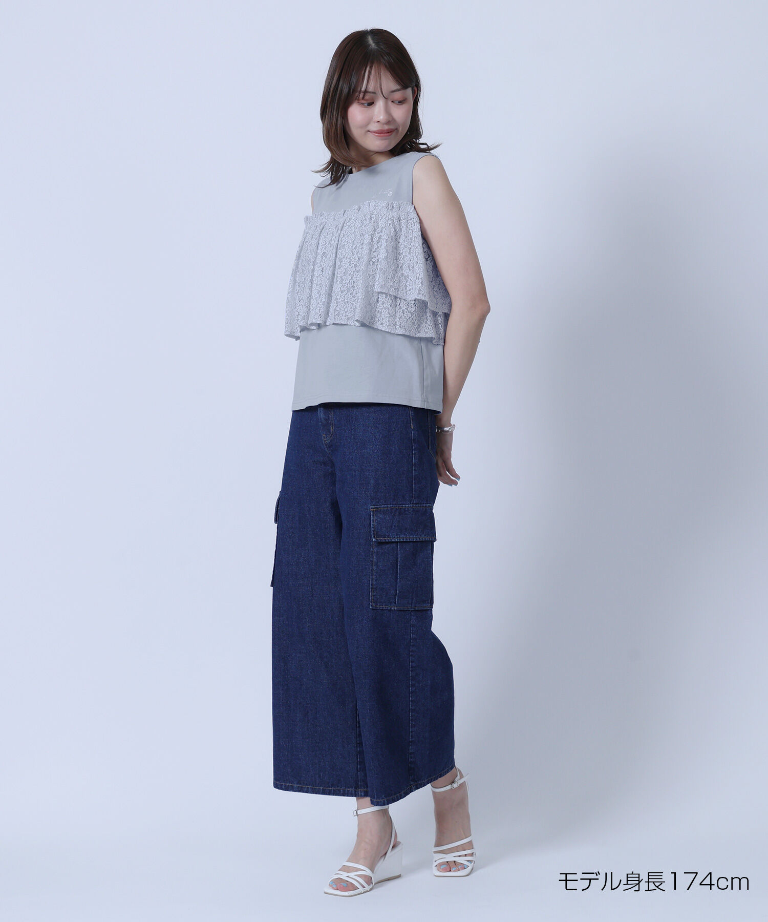 MARY QUANT「レースドッキング プルオーバー」|オフショルダー|