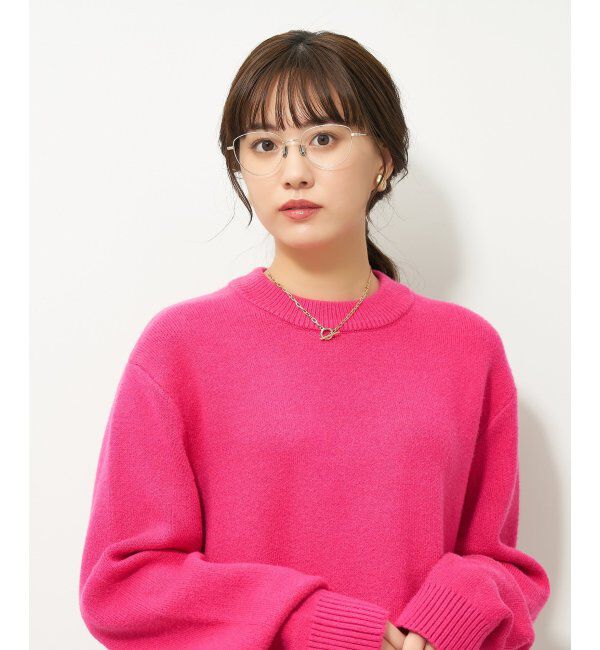  「Zoff｜emiri フォックス型 メガネ |辺見えみり チタン 軽量 メタルフレーム レンズ交換券付」|メガネ|