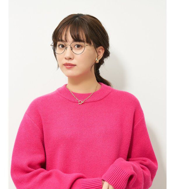  「Zoff｜emiri フォックス型 メガネ |辺見えみり チタン 軽量 メタルフレーム レンズ交換券付」|メガネ|