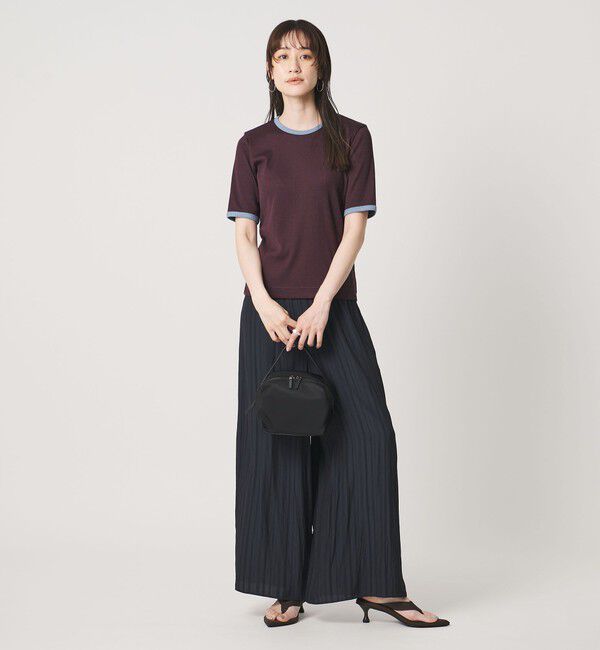 UNITED ARROWS「リブ バイカラーパイピング 五分袖 Tシャツ」|Tシャツ・カットソー|