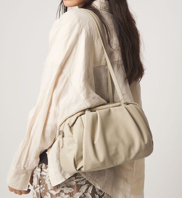 UNITED ARROWS green label relaxing「＜PARTE＞2WAYギャザーボストンバッグ はっ水」|ショルダー・メッセンジャー|NATURAL