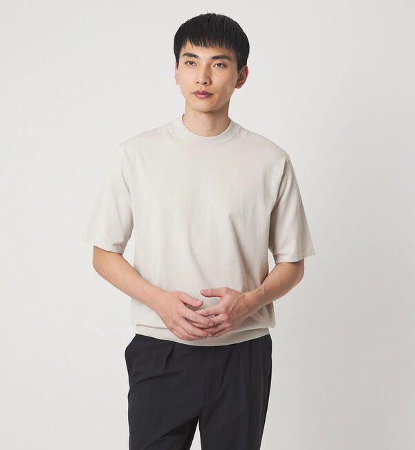 UNITED ARROWS green label relaxing「A+ プレーン 18G ビズ クルーネック 半袖ニット -ウォッシャブル-」|ニット・セーター|LT.GRAY