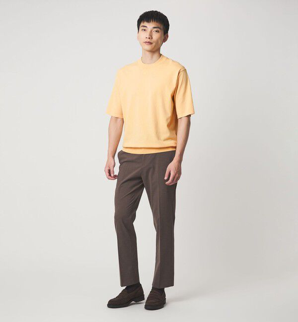 UNITED ARROWS green label relaxing「A+ プレーン 18G ビズ クルーネック 半袖ニット -ウォッシャブル-」|ニット・セーター|