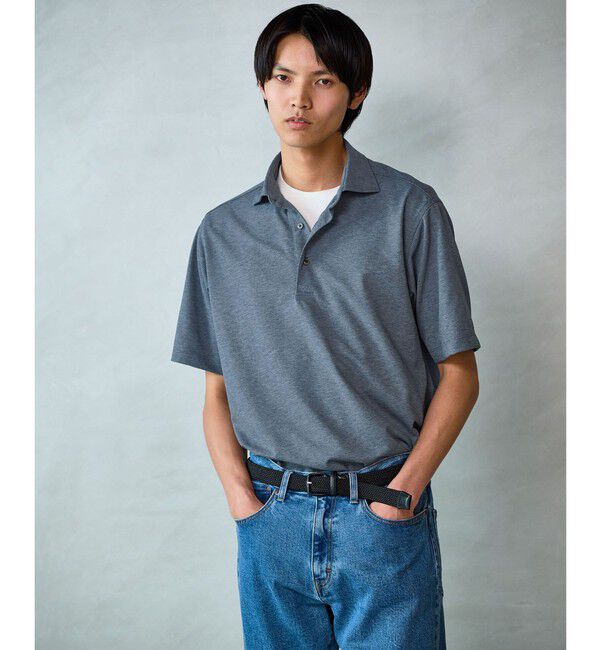 UNITED ARROWS green label relaxing「プライムフレックス ドット メッシュ カッタウェイ ビズポロ ポロシャツ -ストレッチ・吸水速乾・通気性-」|ポロシャツ|LT.BLUE
