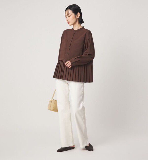 UNITED ARROWS green label relaxing「［size SHORTあり］スソ プリーツ シャツ マシンウォッシャブル 吸水速乾」|シャツ・ブラウス|