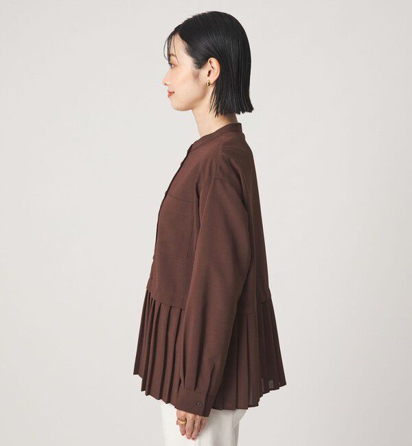 UNITED ARROWS green label relaxing「［size SHORTあり］スソ プリーツ シャツ マシンウォッシャブル 吸水速乾」|シャツ・ブラウス|
