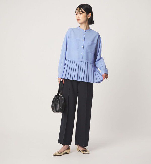 UNITED ARROWS green label relaxing「［size SHORTあり］スソ プリーツ シャツ マシンウォッシャブル 吸水速乾」|シャツ・ブラウス|