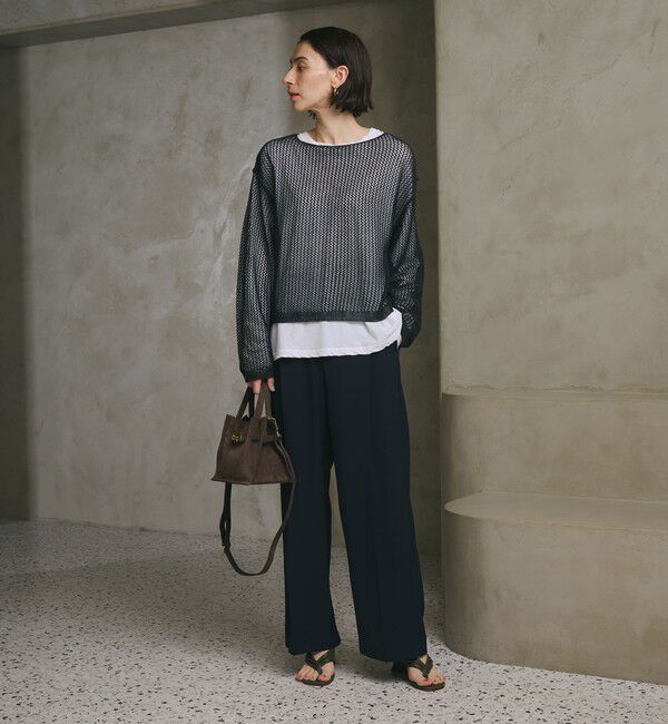 BEAUTY&YOUTH UNITED ARROWS「【WEB限定 Wardrobe DAILY MINIMAL】ダブルクロス タックワイドストレートパンツ ウォッシャブル」|スラックス|