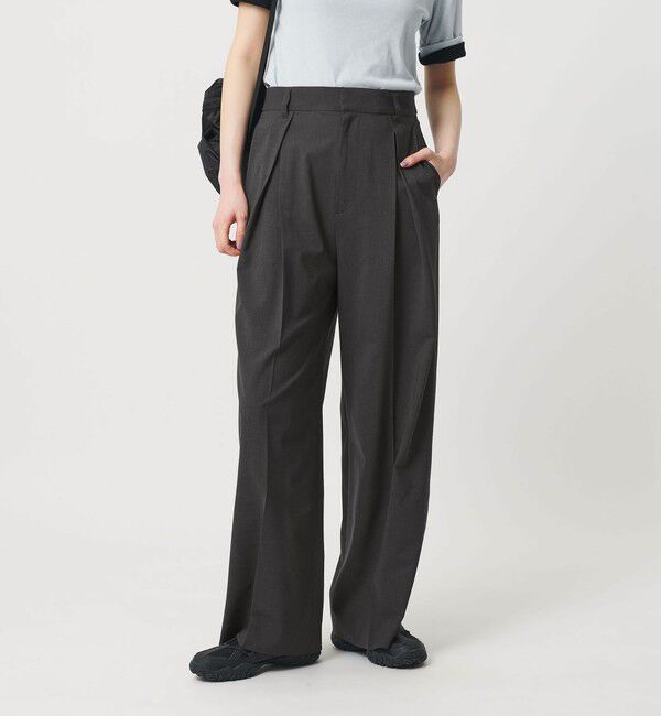 BEAUTY&YOUTH UNITED ARROWS「2タック ワイドパンツ 吸水速乾 防シワ ウォッシャブル」|その他|DK.GRAY